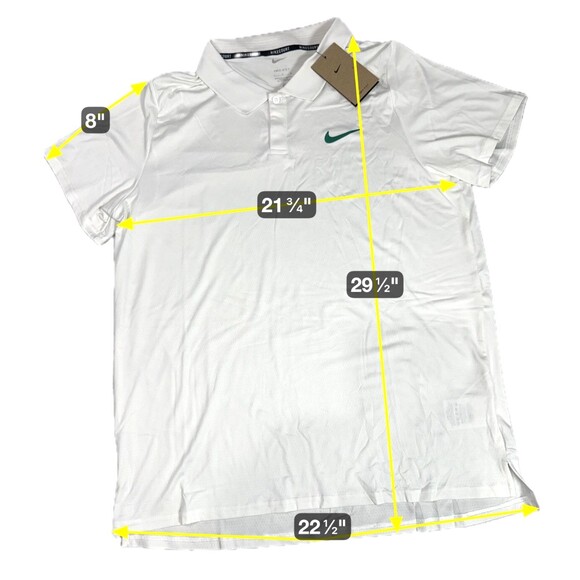 Nike Court Polo Tennis Shirt Top White Green Logo FD5317-102 Men's Large NEW - Picture 2 of 12
